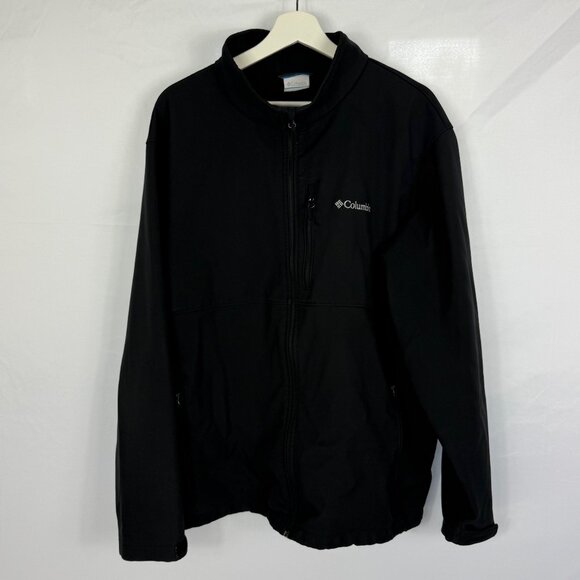 Columbia Ascender Softshell Jacket Mens XXL Black Full Zip Water Resistant READ - Picture 1 of 14